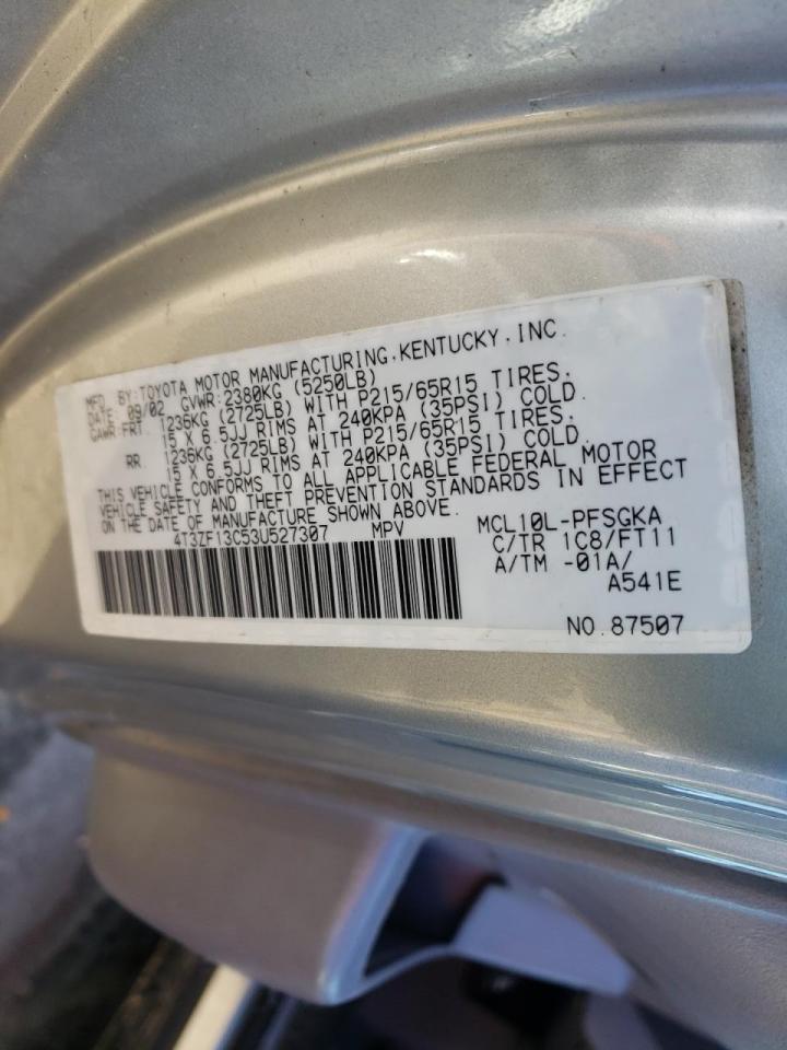 Photo 10 from auction – 2003 TOYOTA SIENNA LE with VIN 4T3ZF13C53U527307