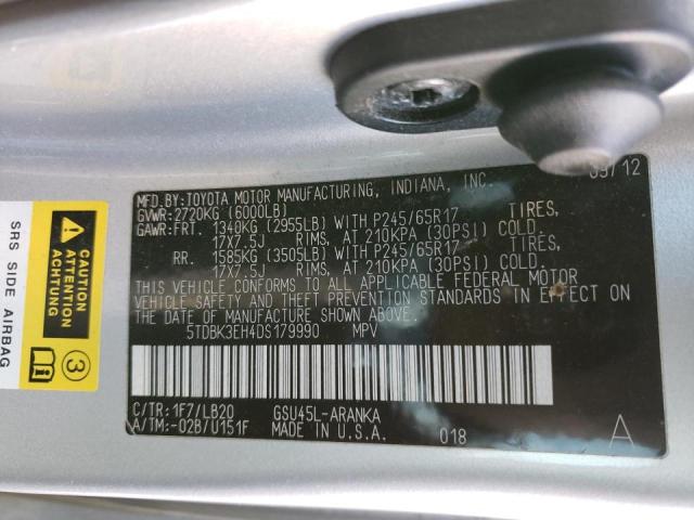 Photo 10 from auction – 2013 TOYOTA HIGHLANDER with VIN 5TDBK3EH4DS179990