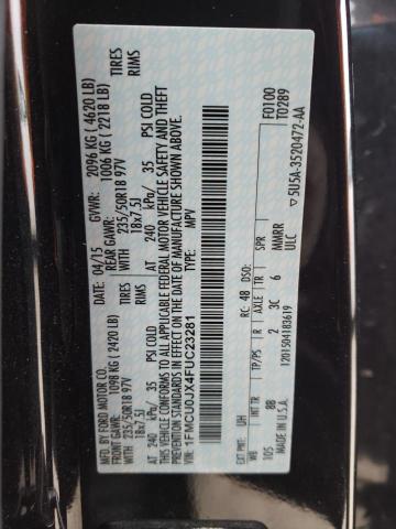 Photo 10 from auction – 2015 FORD ESCAPE TIT with VIN 1FMCU0JX4FUC23281