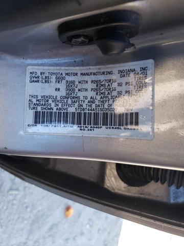 Photo 10 from auction – 2001 TOYOTA SEQUOIA with VIN 5TDBT44A51S035027