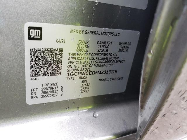 Photo 10 from auction – 2021 CHEVROLET SILVERADO with VIN 1GCPWCED5MZ313119
