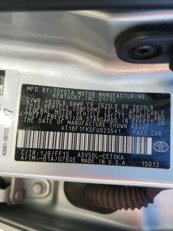 Photo 10 from auction – 2015 TOYOTA CAMRY LE with VIN 4T1BF1FK0FU023541