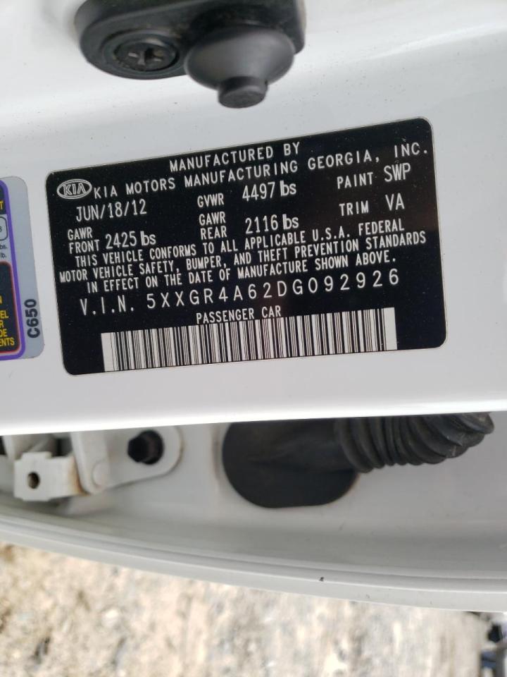 Photo 10 from auction – 2013 KIA OPTIMA SX with VIN 5XXGR4A62DG092926