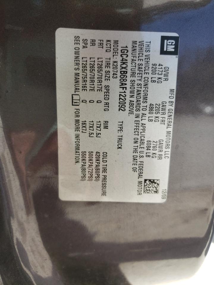 Photo 10 from auction – 2010 CHEVROLET SILVERADO with VIN 1GC4KXB68AF122092