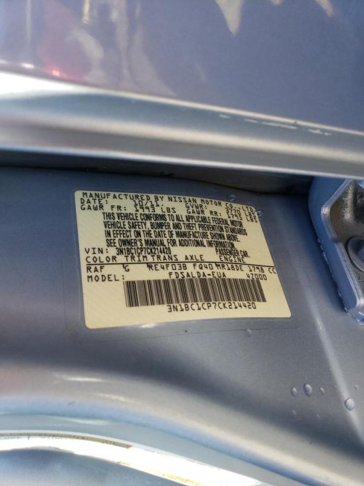 Photo 10 from auction – 2012 NISSAN VERSA S with VIN 3N1BC1CP7CK214420