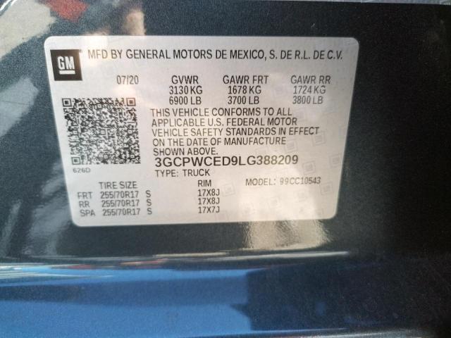 Photo 10 from auction – 2020 CHEVROLET SILVERADO with VIN 3GCPWCED9LG388209
