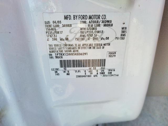 Photo 10 from auction – 2005 FORD F150 with VIN 1FTRX12W85KE06291