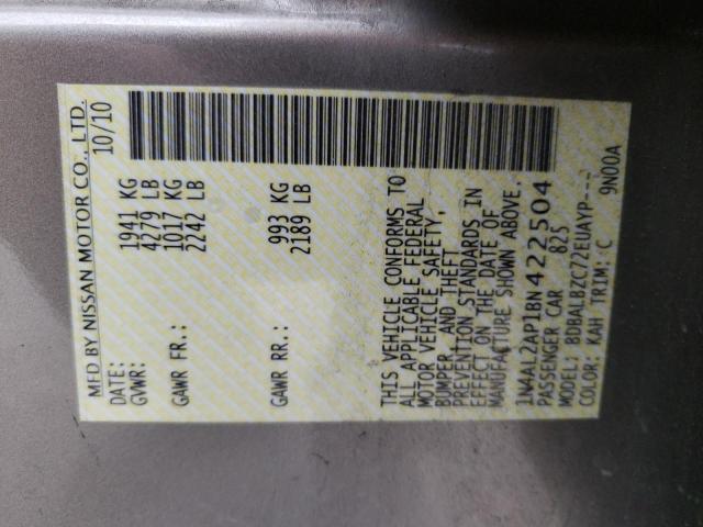 Photo 10 from auction – 2011 NISSAN ALTIMA BAS with VIN 1N4AL2AP1BN422504