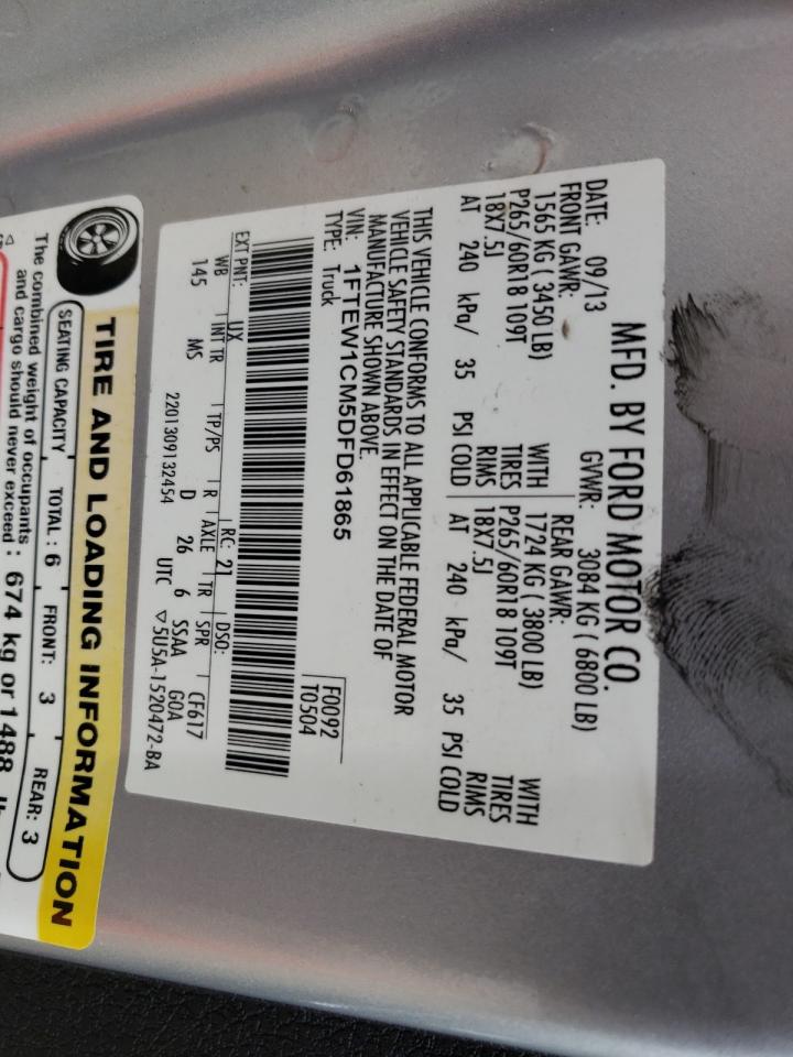 Photo 10 from auction – 2013 FORD F150 SUPER with VIN 1FTEW1CM5DFD61865