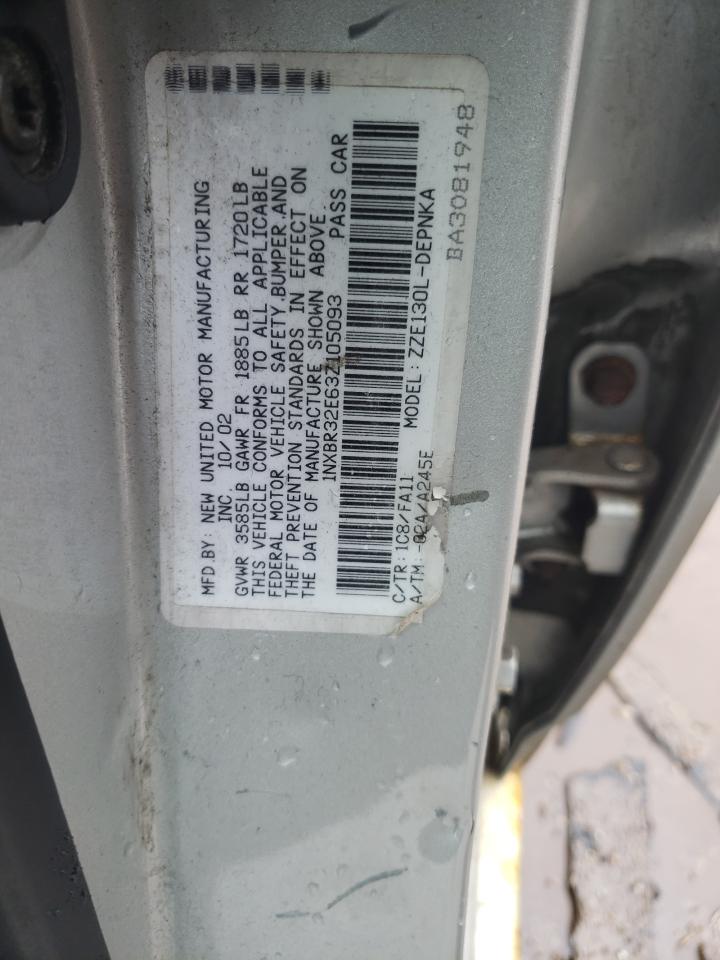 Photo 10 from auction – 2003 TOYOTA COROLLA CE with VIN 1NXBR32E63Z105093