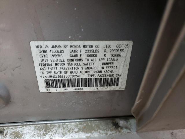 Photo 10 from auction – 2005 ACURA TSX with VIN JH4CL96885C028249