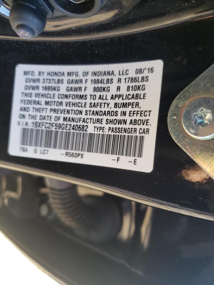 Photo 10 from auction – 2016 HONDA CIVIC LX with VIN 19XFC2F59GE240682