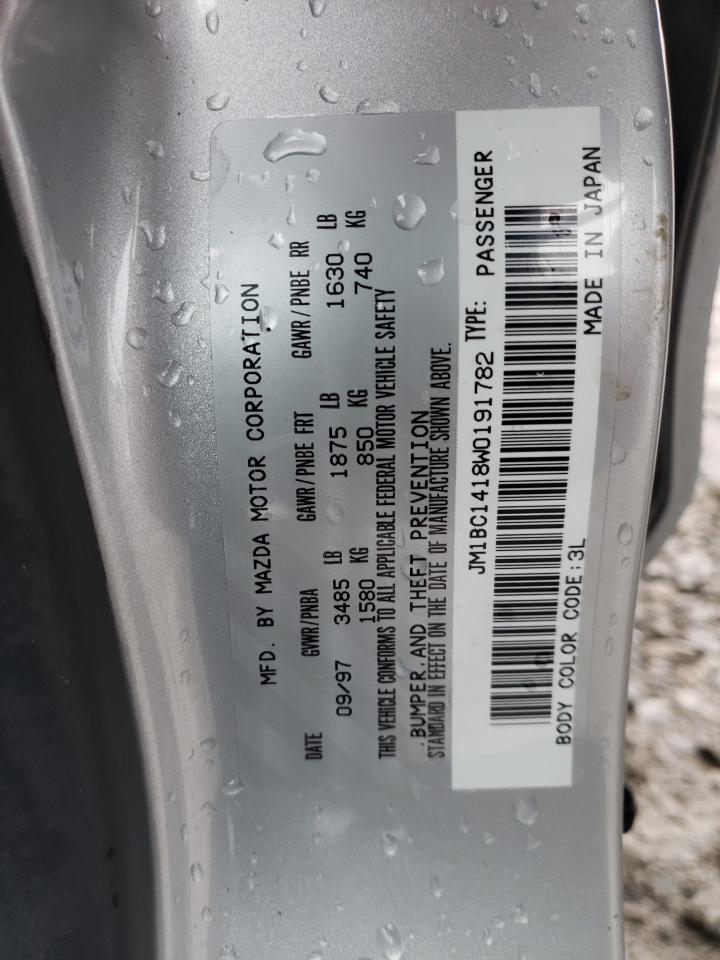 Photo 10 from auction – 1998 MAZDA PROTEGE DX with VIN JM1BC1418W0191782