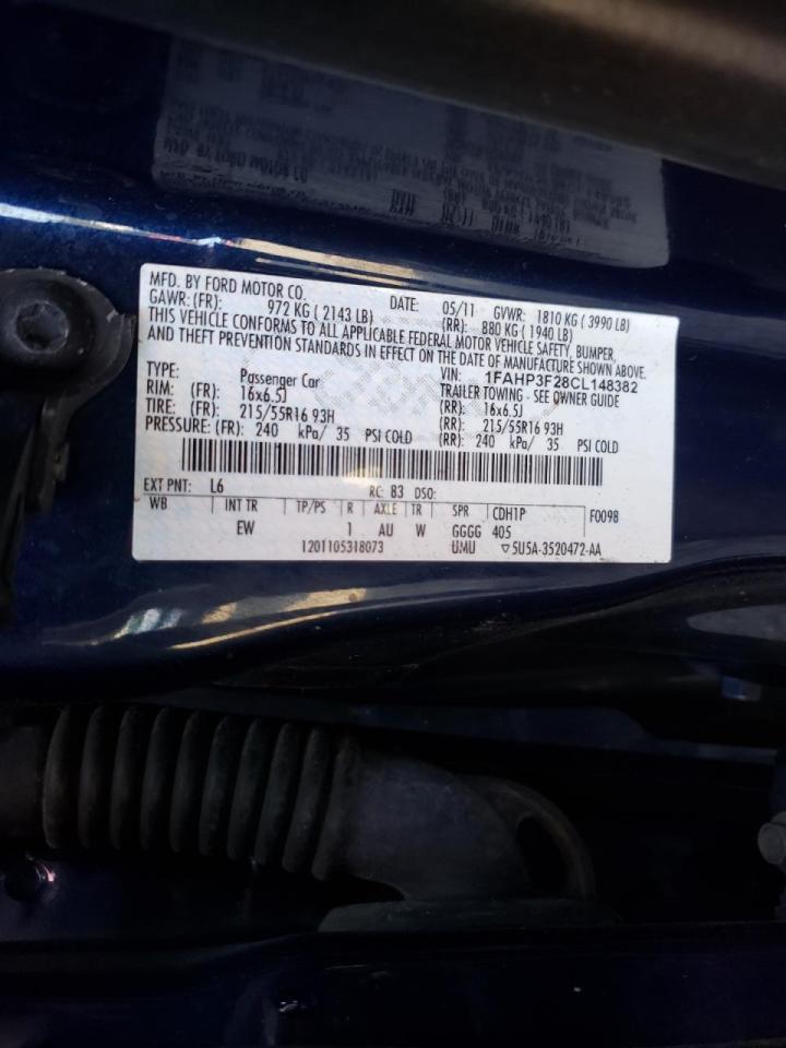 Photo 10 from auction – 2012 FORD FOCUS SE with VIN 1FAHP3F28CL148382