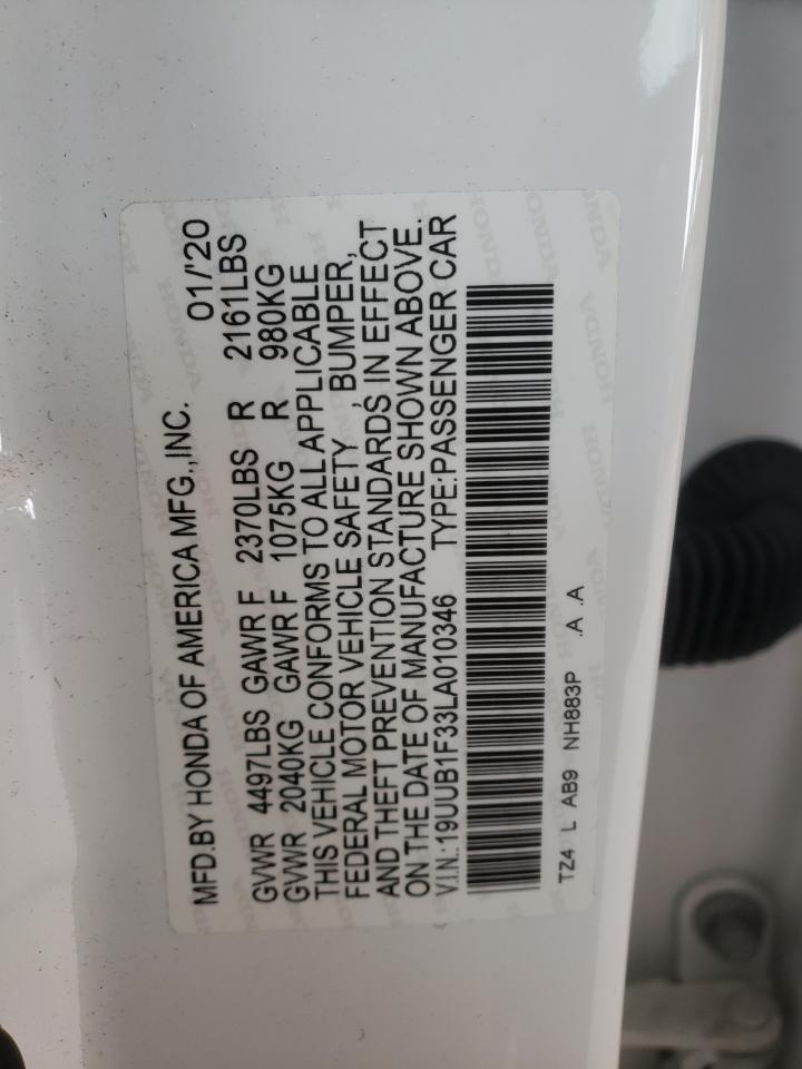 Photo 10 from auction – 2020 ACURA TLX with VIN 19UUB1F33LA010346