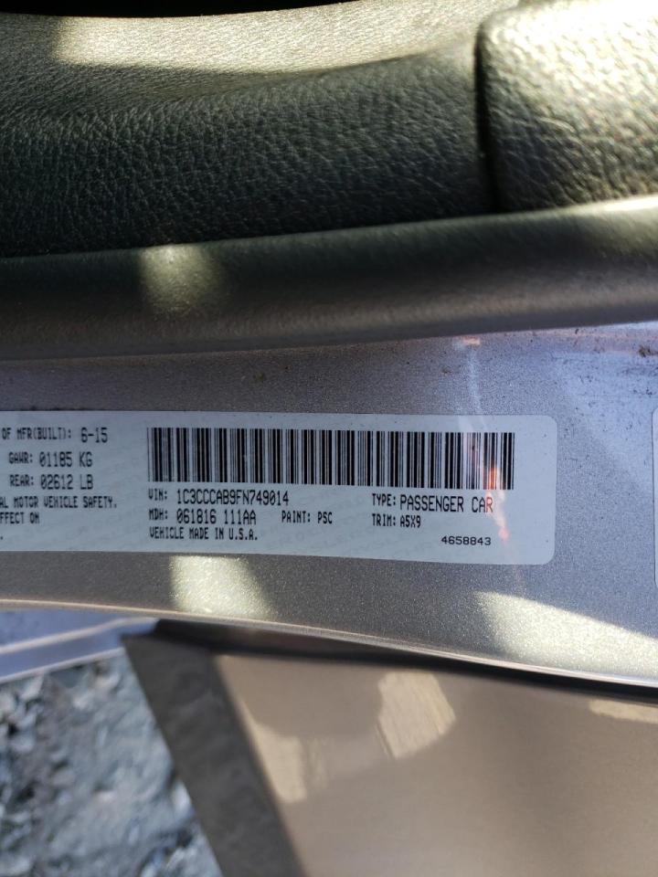 Photo 10 from auction – 2015 CHRYSLER 200 LIMITE with VIN 1C3CCCAB9FN749014