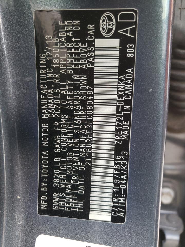 Photo 10 from auction – 2014 TOYOTA COROLLA L with VIN 2T1BURHE3EC080487