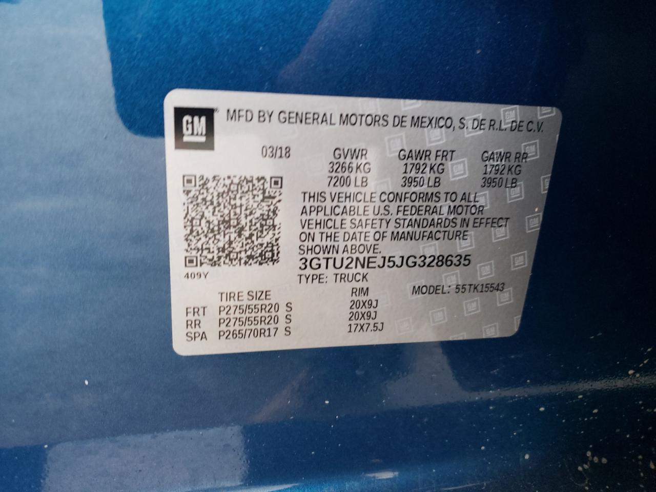 Photo 10 from auction – 2018 GMC SIERRA K15 with VIN 3GTU2NEJ5JG328635