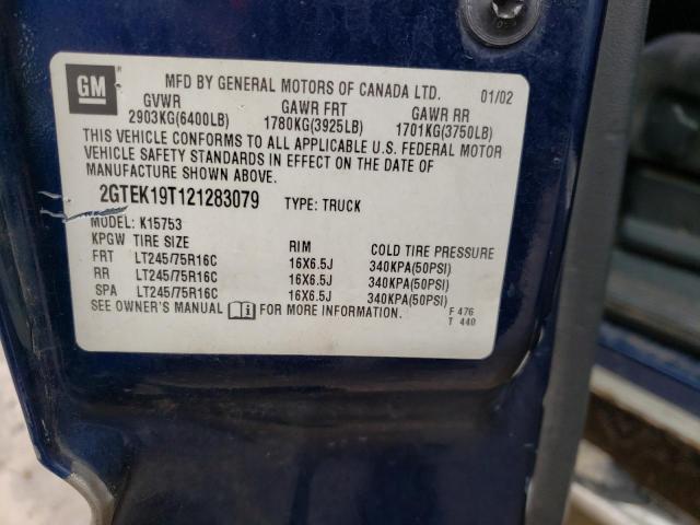 Photo 10 from auction – 2002 GMC NEW SIERRA with VIN 2GTEK19T121283079