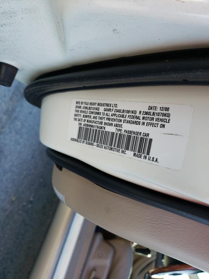 Photo 10 from auction – 2001 SUBARU LEGACY OUT with VIN 4S3BH896417643676