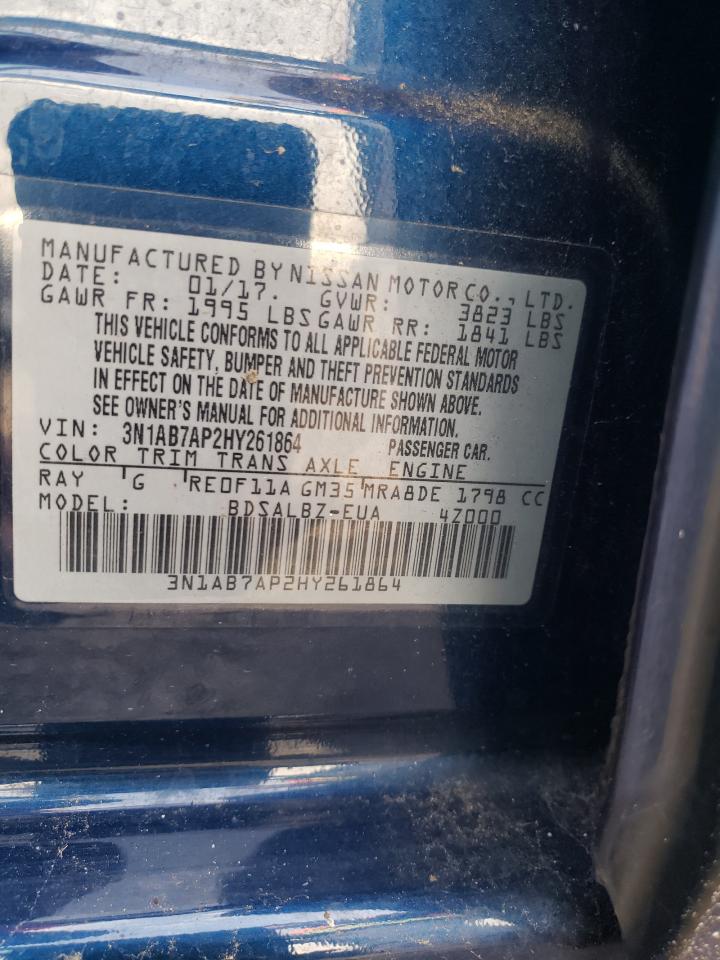 Photo 10 from auction – 2017 NISSAN SENTRA S with VIN 3N1AB7AP2HY261864