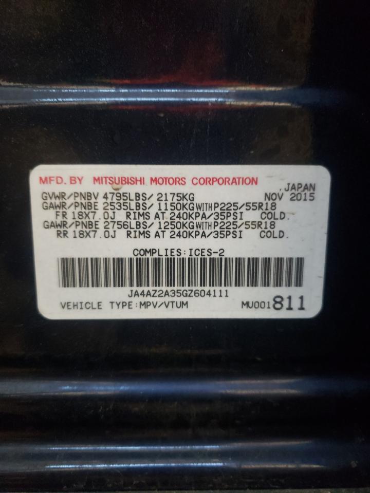 Photo 10 from auction – 2016 MITSUBISHI OUTLANDER with VIN JA4AZ2A35GZ604111