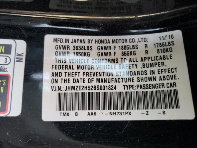 Photo 10 from auction – 2011 HONDA INSIGHT LX with VIN JHMZE2H52BS001824