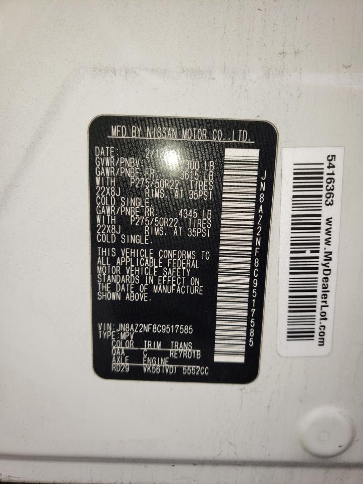 Photo 10 from auction – 2012 INFINITI QX56 with VIN JN8AZ2NF8C9517585