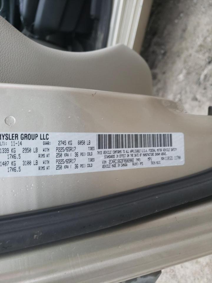 Photo 10 from auction – 2015 CHRYSLER TOWN & COU with VIN 2C4RC1BG3FR602002
