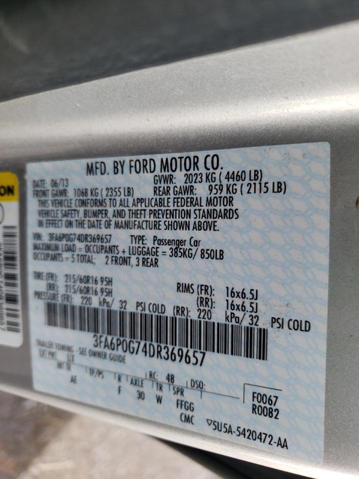 Photo 10 from auction – 2013 FORD 1100 with VIN 3FA6P0G74DR369657