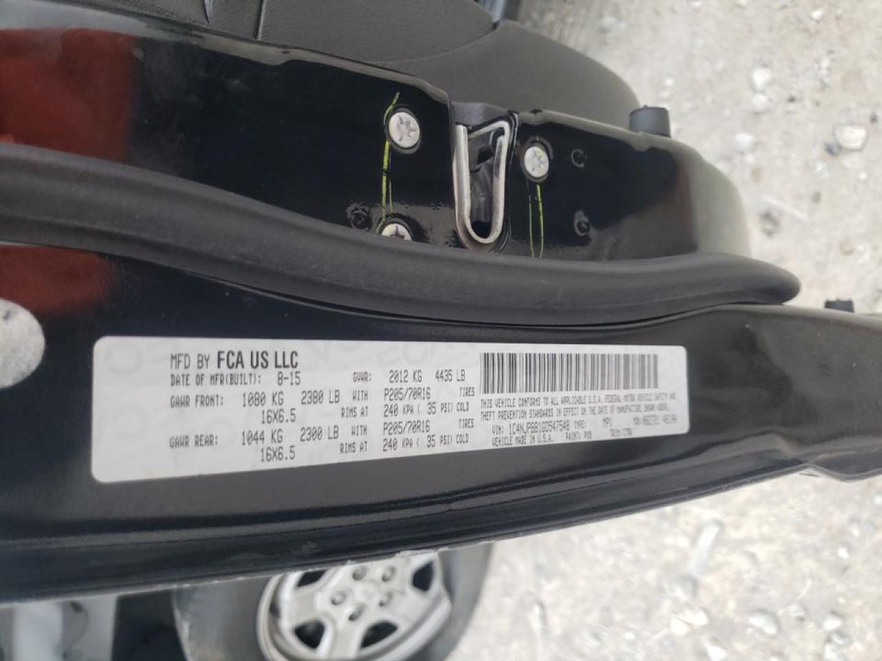 Photo 10 from auction – 2016 JEEP PATRIOT SP with VIN 1C4NJPBB1GD547548