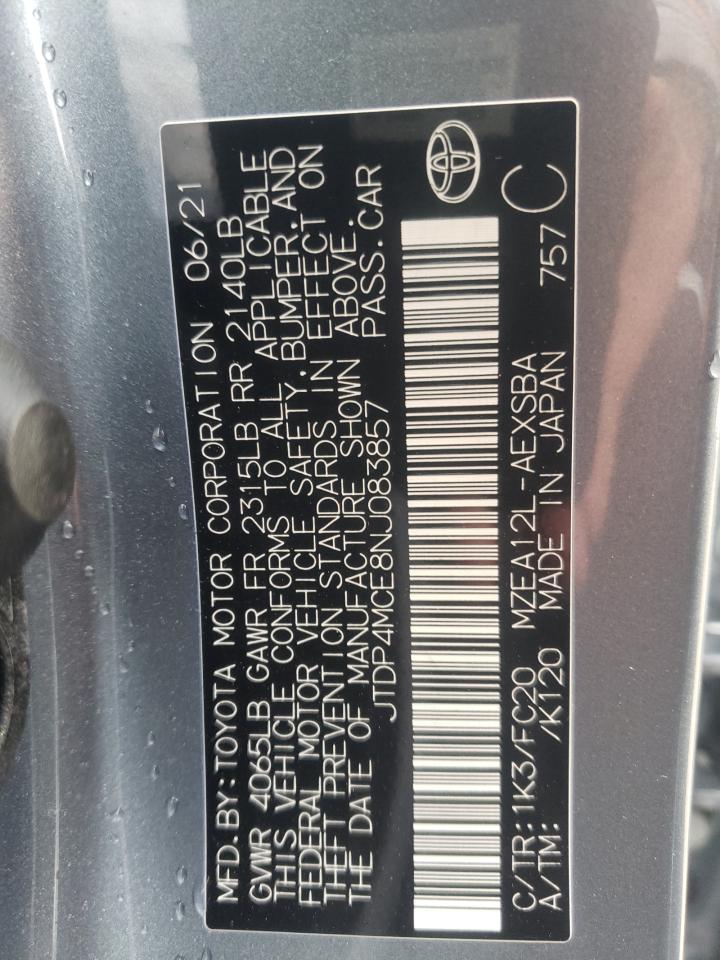 Photo 10 from auction – 2022 TOYOTA COROLLA SE with VIN JTDP4MCE8NJ083857