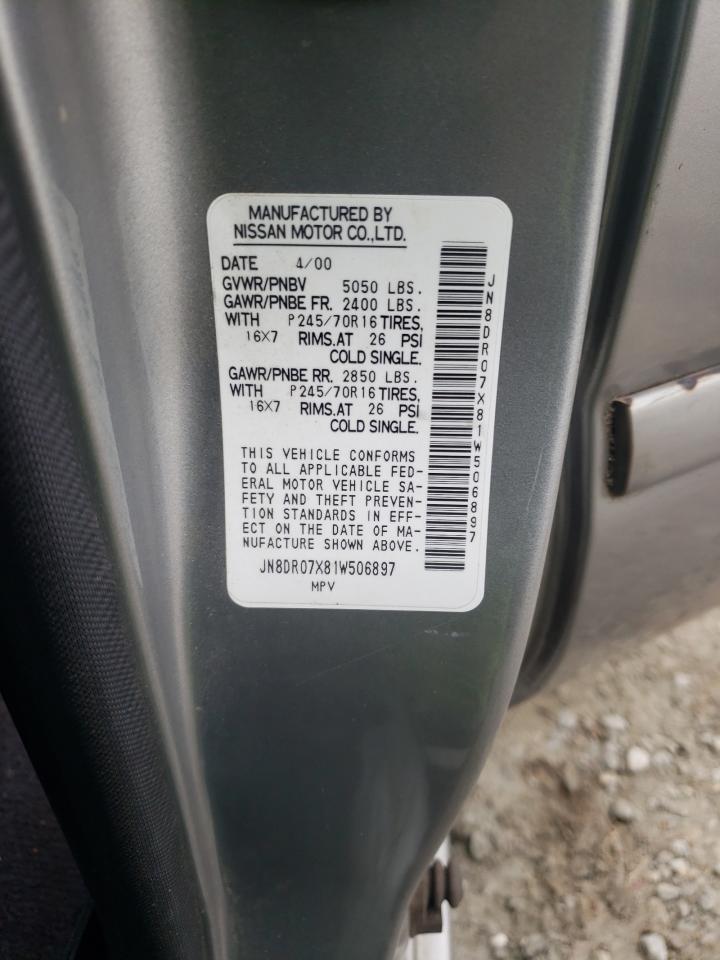 Photo 10 from auction – 2001 NISSAN PATHFINDER with VIN JN8DR07X81W506897