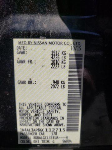Photo 10 from auction – 2016 NISSAN ALTIMA 2.5 with VIN 1N4AL3AP8GC112715