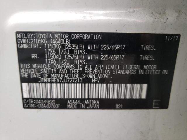 Photo 10 from auction – 2018 TOYOTA RAV4 LE with VIN JTMBFREV7JJ727213