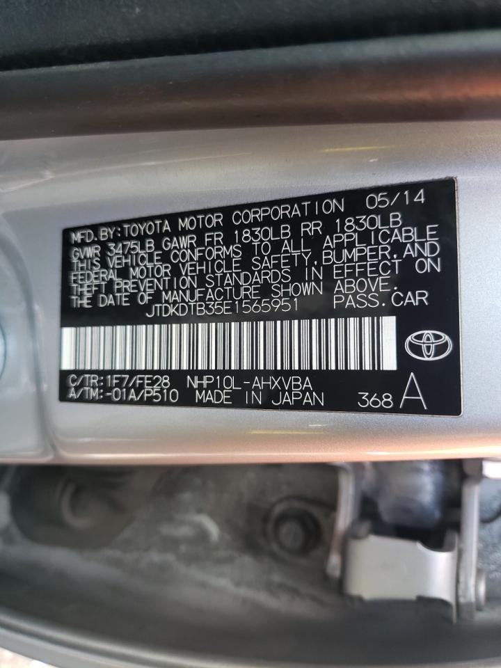 Photo 10 from auction – 2014 TOYOTA PRIUS C with VIN JTDKDTB35E1565951