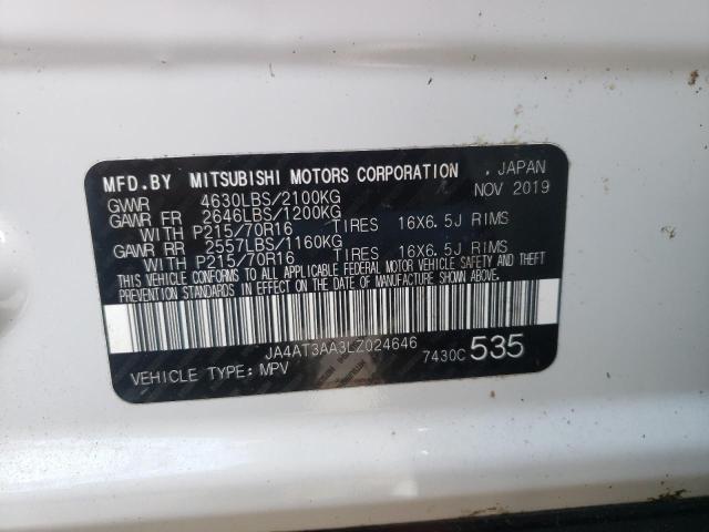 Photo 10 from auction – 2020 MITSUBISHI ECLIPSE CR with VIN JA4AT3AA3LZ024646