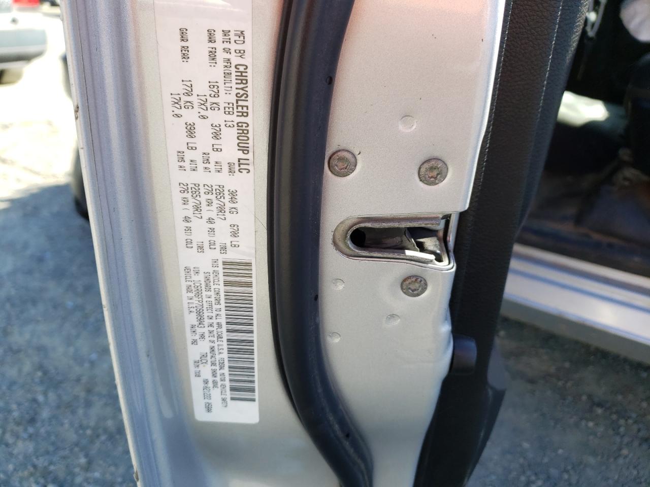 Photo 10 from auction – 2013 RAM 1500 ST with VIN 1C6RR6FP7DS609043