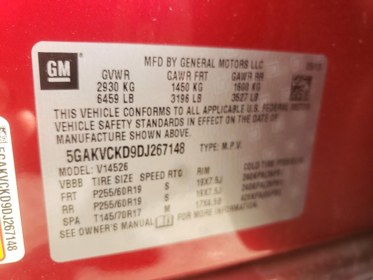 Photo 10 from auction – 2013 BUICK ENCLAVE with VIN 5GAKVCKD9DJ267148