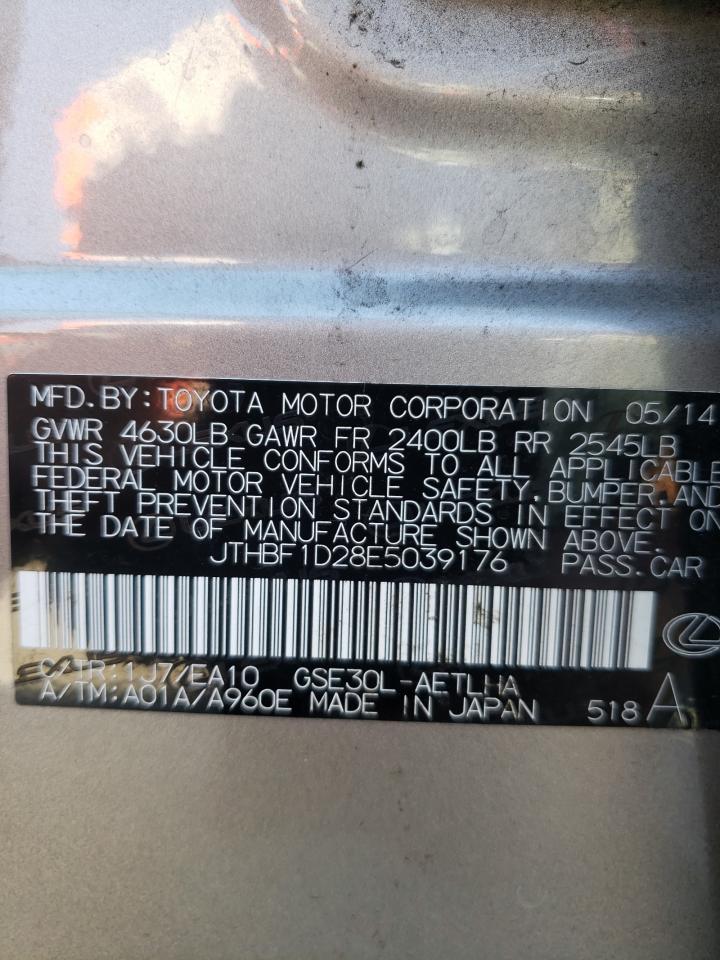 Photo 10 from auction – 2014 LEXUS IS 250 with VIN JTHBF1D28E5039176