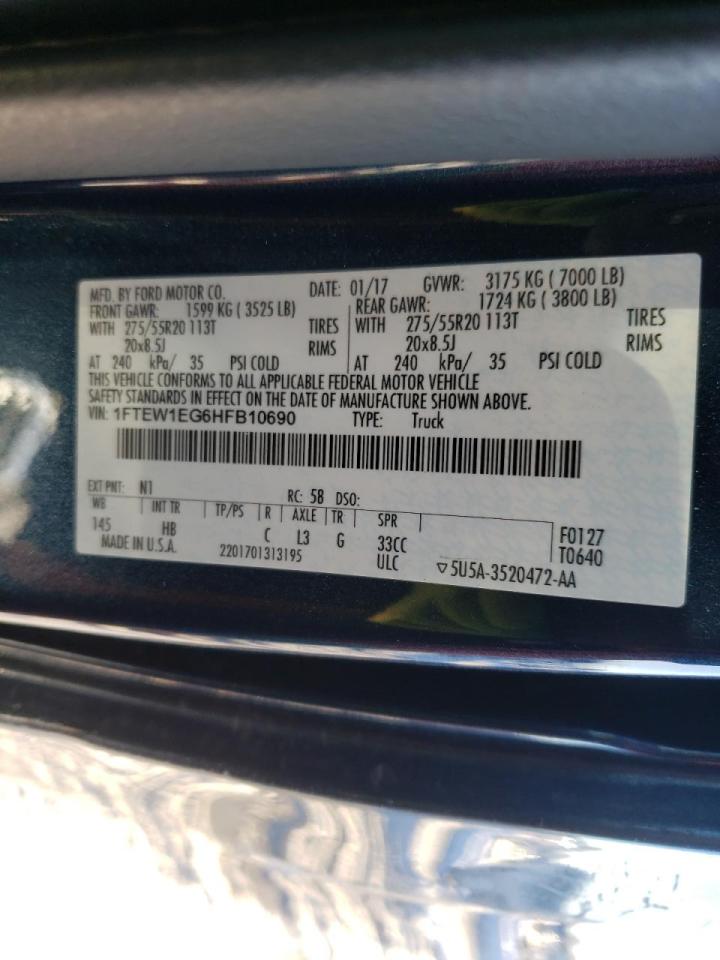 Photo 10 from auction – 2017 FORD F150 SUPER with VIN 1FTEW1EG6HFB10690