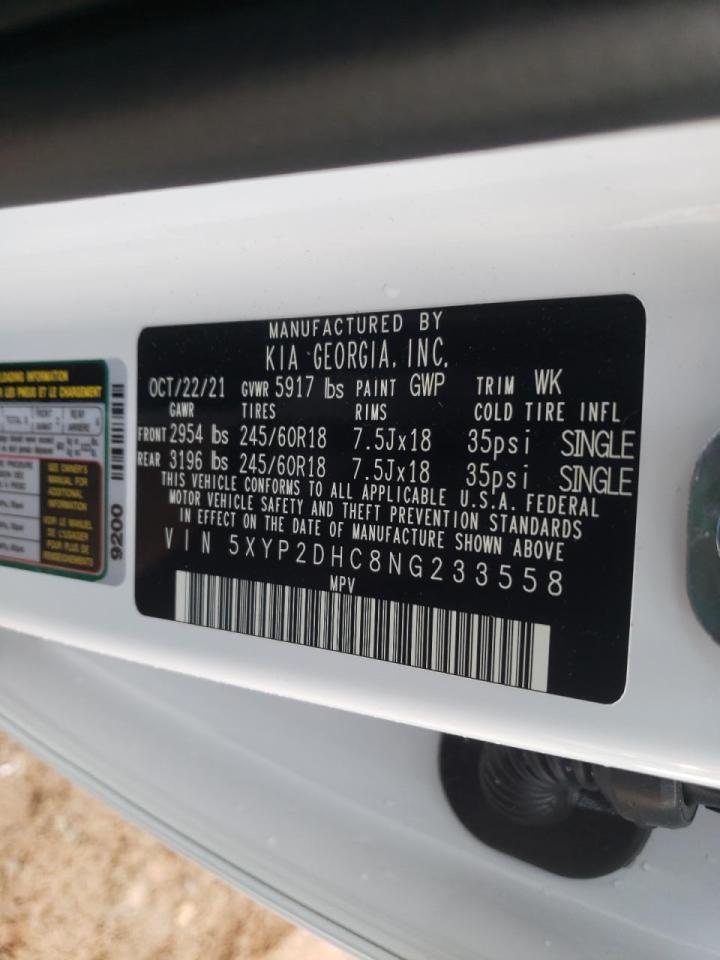 Photo 10 from auction – 2022 KIA TELLURIDE with VIN 5XYP2DHC8NG233558