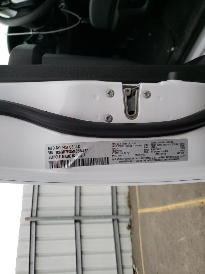 Photo 10 from auction – 2021 RAM 1500 CLASS with VIN 1C6RR7FG5MS584777