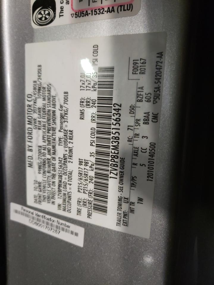 Photo 10 from auction – 2011 FORD MUSTANG with VIN 1ZVBP8EM3B5156342