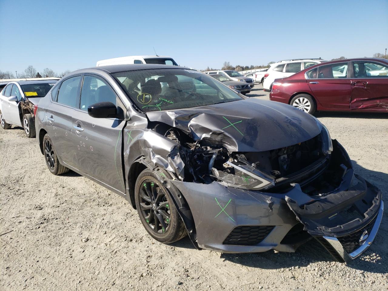 NISSAN SENTRA S 2018 with VIN 3N1AB7AP1JY331375 - Photo from auction