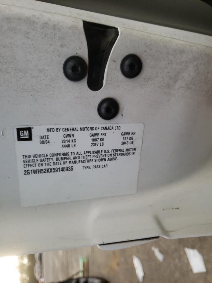 Photo 10 from auction – 2005 CHEVROLET IMPALA LS with VIN 2G1WH52KX59148936