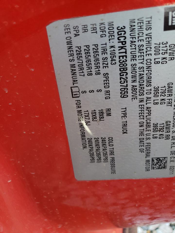 Photo 10 from auction – 2011 CHEVROLET SILVERADO with VIN 3GCPKTE38BG257659