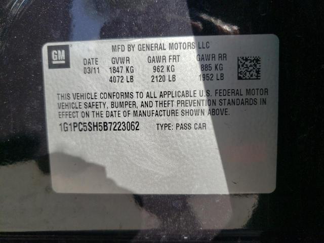 Photo 10 from auction – 2011 CHEVROLET CRUZE LS with VIN 1G1PC5SH5B7223062