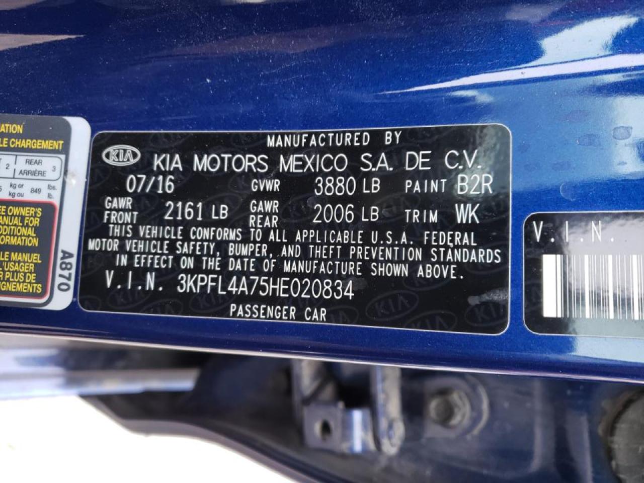 Photo 10 from auction – 2017 KIA FORTE LX with VIN 3KPFL4A75HE020834
