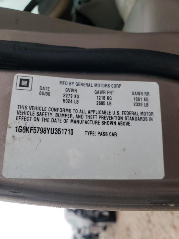 Photo 10 from auction – 2000 CADILLAC DEVILLE DT with VIN 1G6KF5798YU351710
